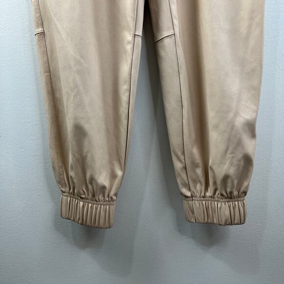 CALIA Women's Ath-Leather Jogger in Neutral Beige Vegan Relaxed Fit High Rise M - Picture 4 of 9